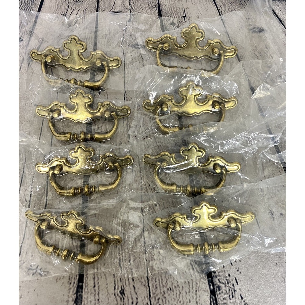 Lot of 8 Amerock Hardware BP768-AE Drawer Cabinet Pulls Cupboard Brass Bail Pull